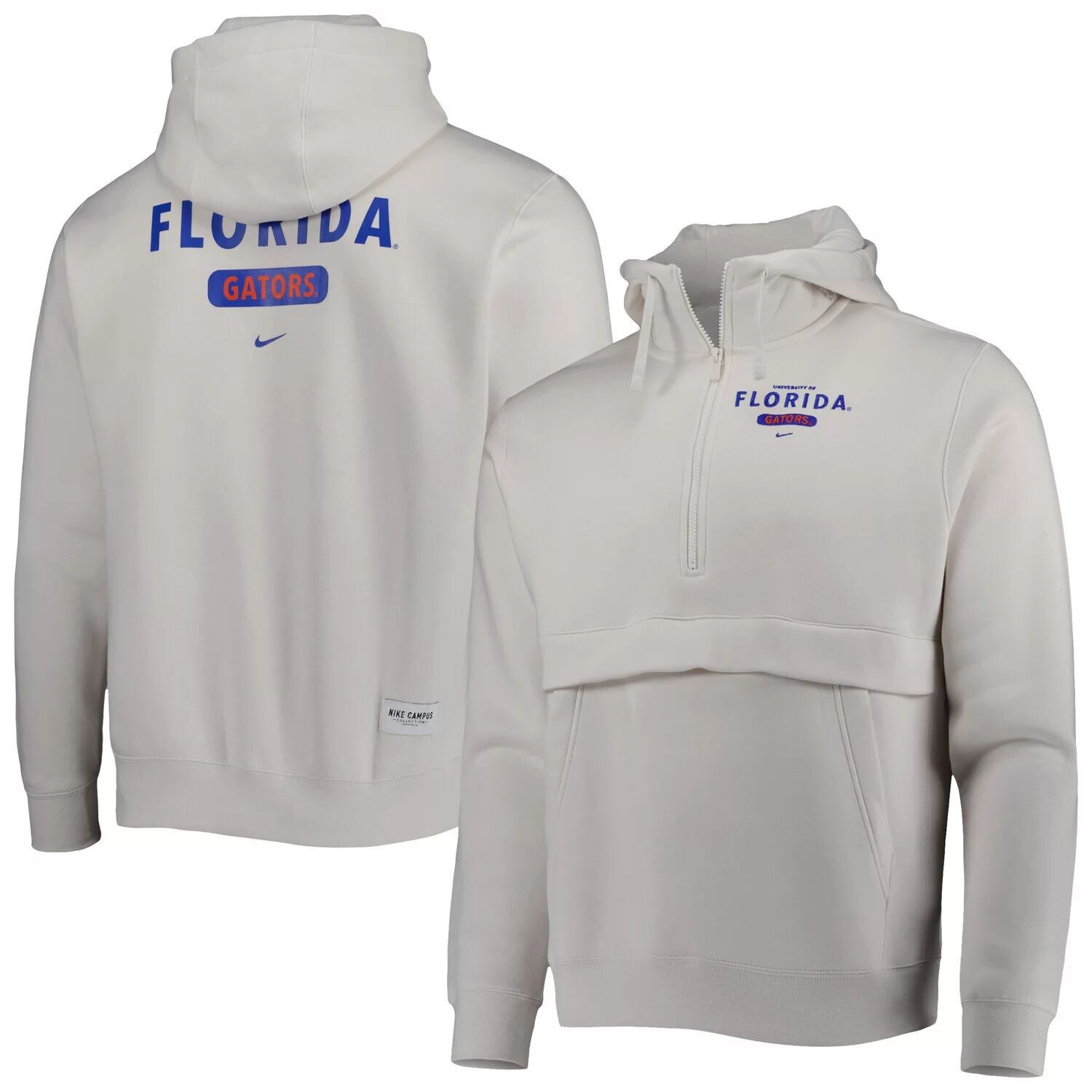 

Мужская толстовка с половиной молнии Natural Florida Gators Team Stack Club Nike