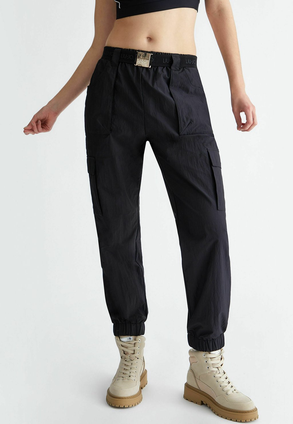 Брюки-карго Liu Jo Jeans, цвет black панама bucket with logo liu jo jeans цвет black