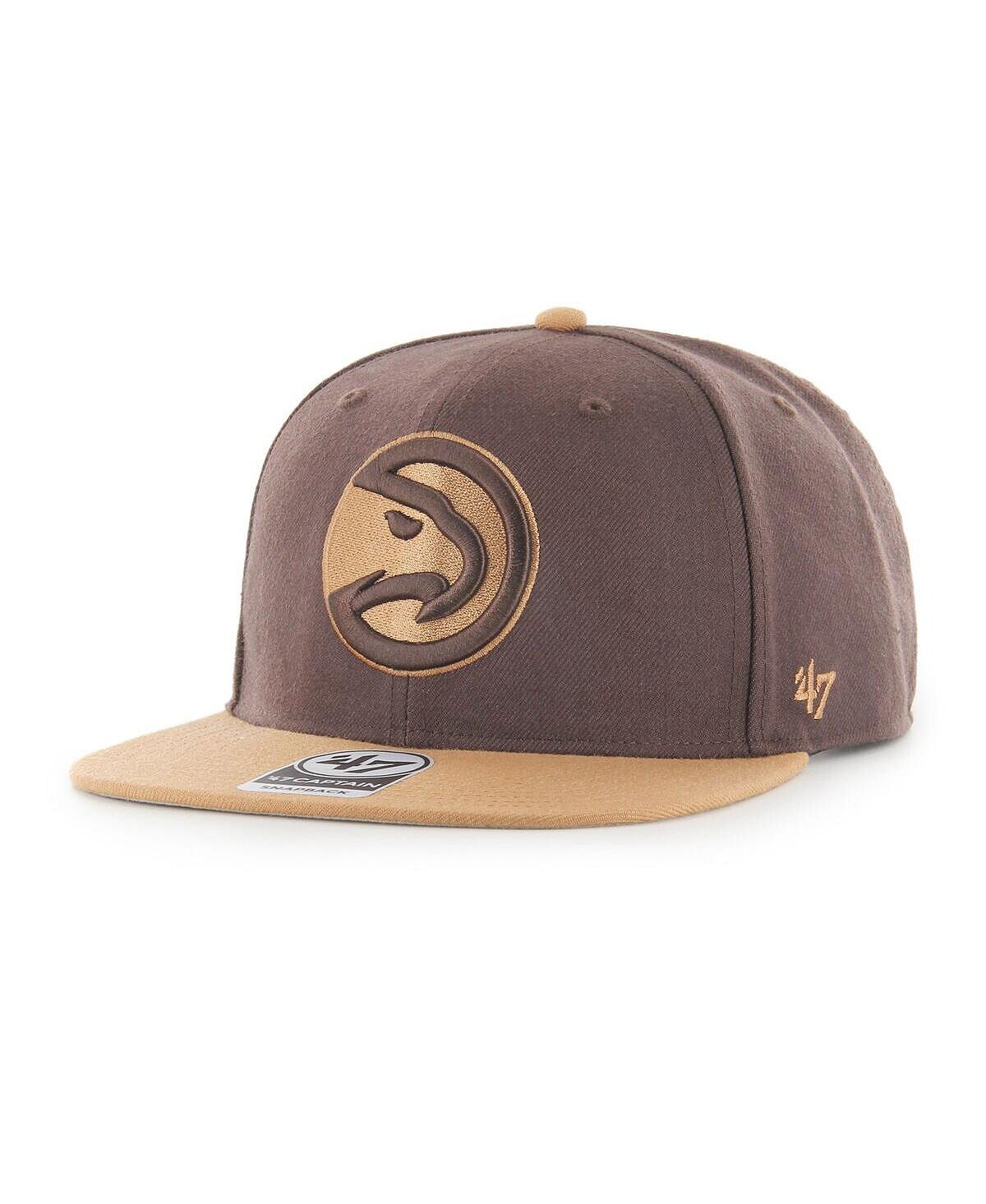 

Мужская коричневая двухцветная кепка Atlanta Hawks No Shot Captain Snapback '47 Brand