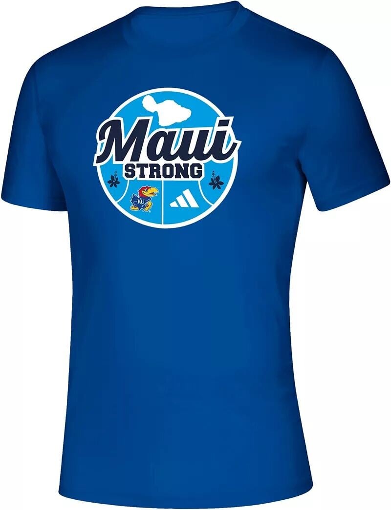 

Мужская футболка Adidas Kansas Jayhawks Royal Maui Strong