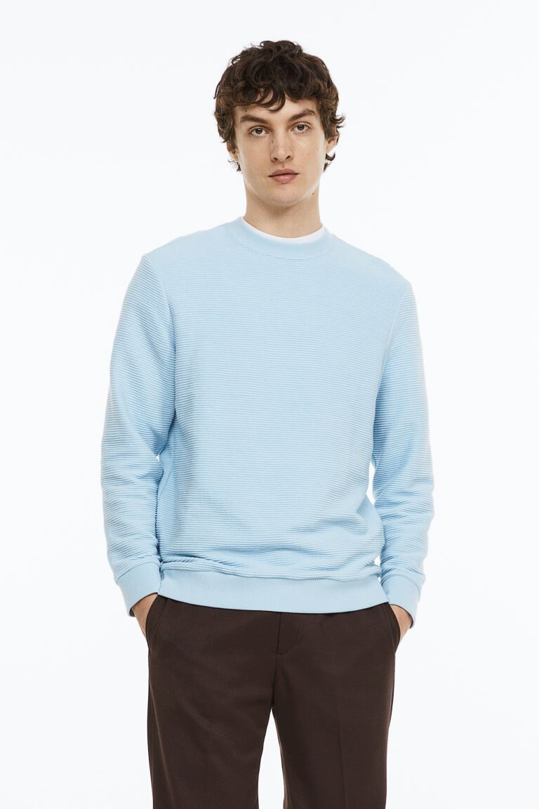 

Толстовка в рубчик классического кроя H&M, светло-синий
