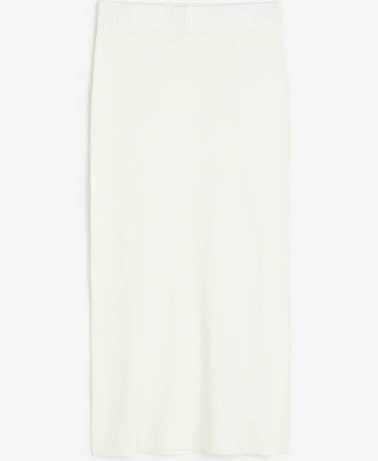 

Юбка H&M Rib-knit Pencil, кремовый