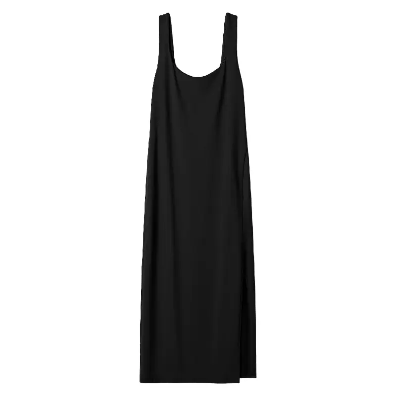 

Платье Bershka Midi With Fitted Straps, черный