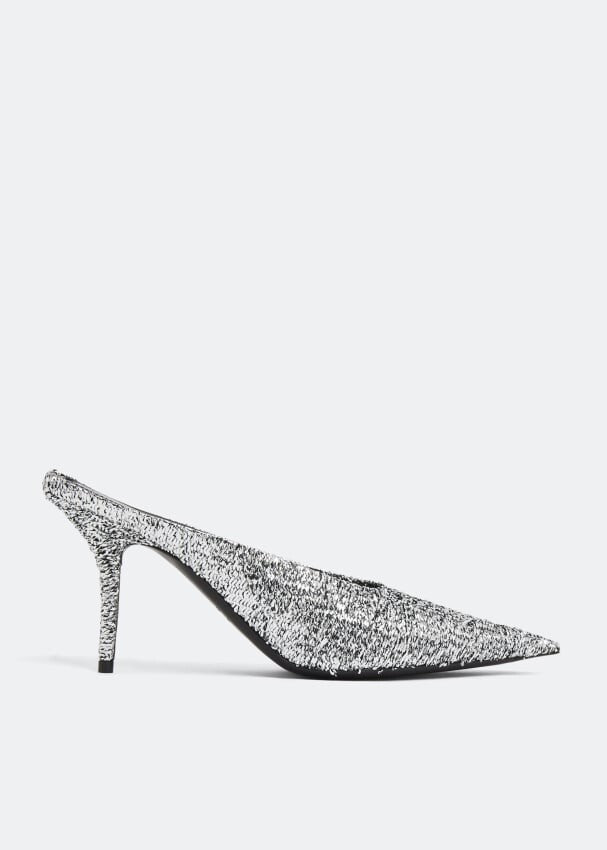 

Мюли BALENCIAGA Square Knife mules, серебряный