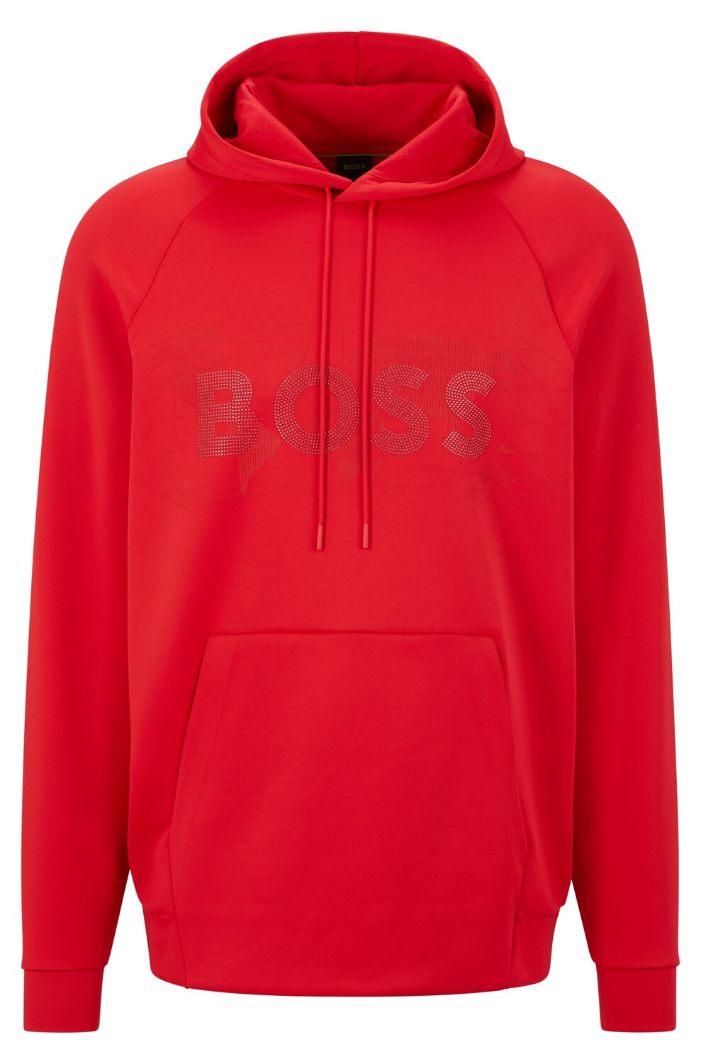

Худи Hugo Boss Stretch-interlock Relaxed-fit With Rhinestone Logo, красный