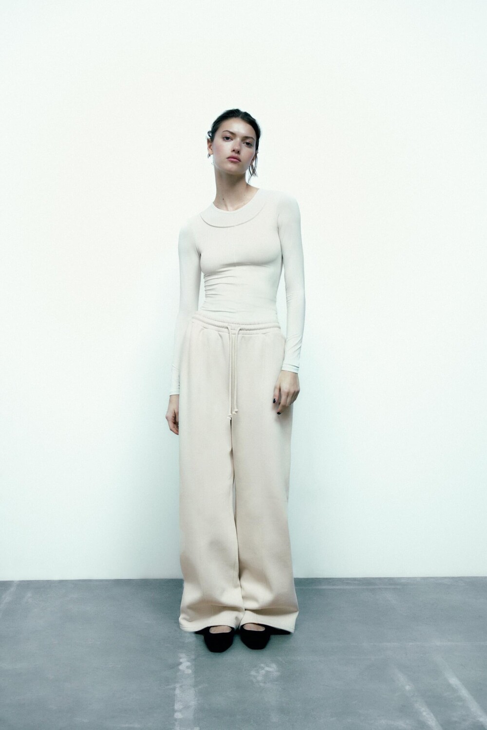 

Плюшевые брюки со швом ZARA, лед