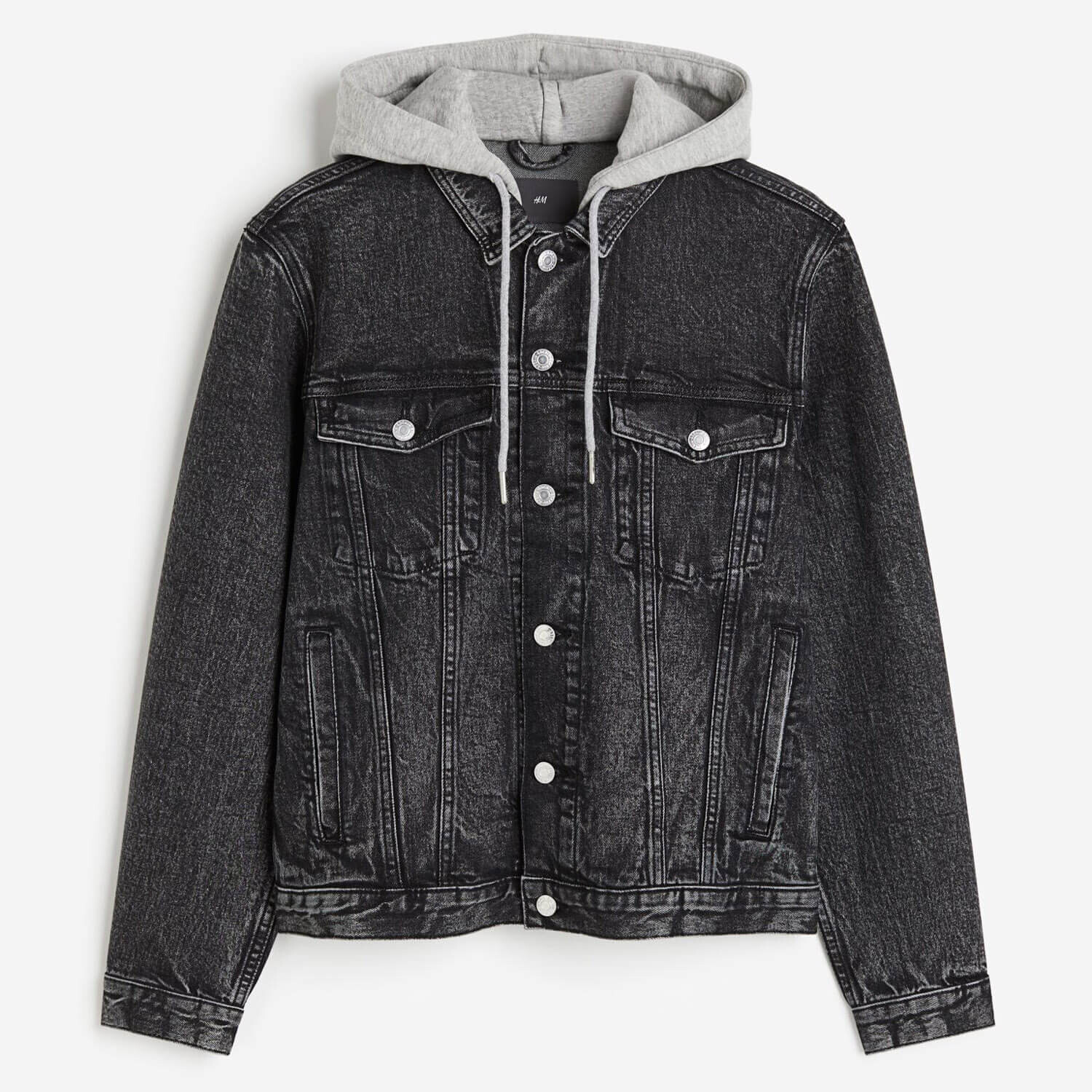 

Куртка джинсовая H&M Slim Fit Hooded, черный
