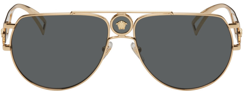 

Золотые солнцезащитные очки Medusa Pilot Versace