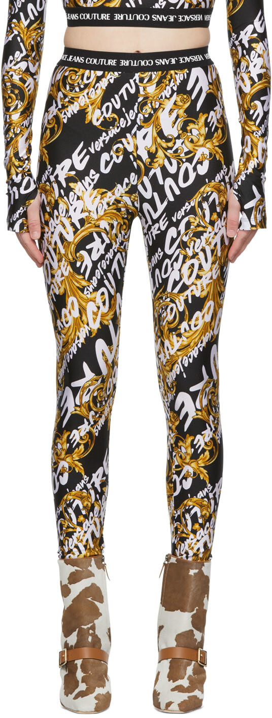 

Черные нейлоновые леггинсы Versace Jeans Couture