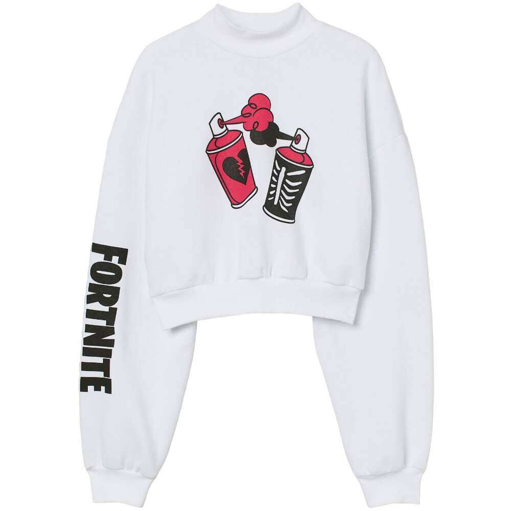 

Свитшот H&M High-collar Fortnite, белый
