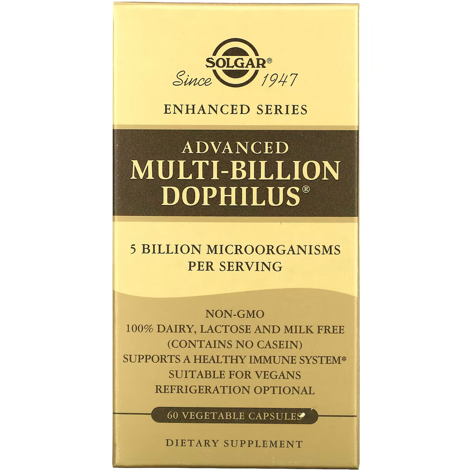 

Solgar, Advanced Multi-Billion Dophilus, пробиотик, 60 растительных капсул