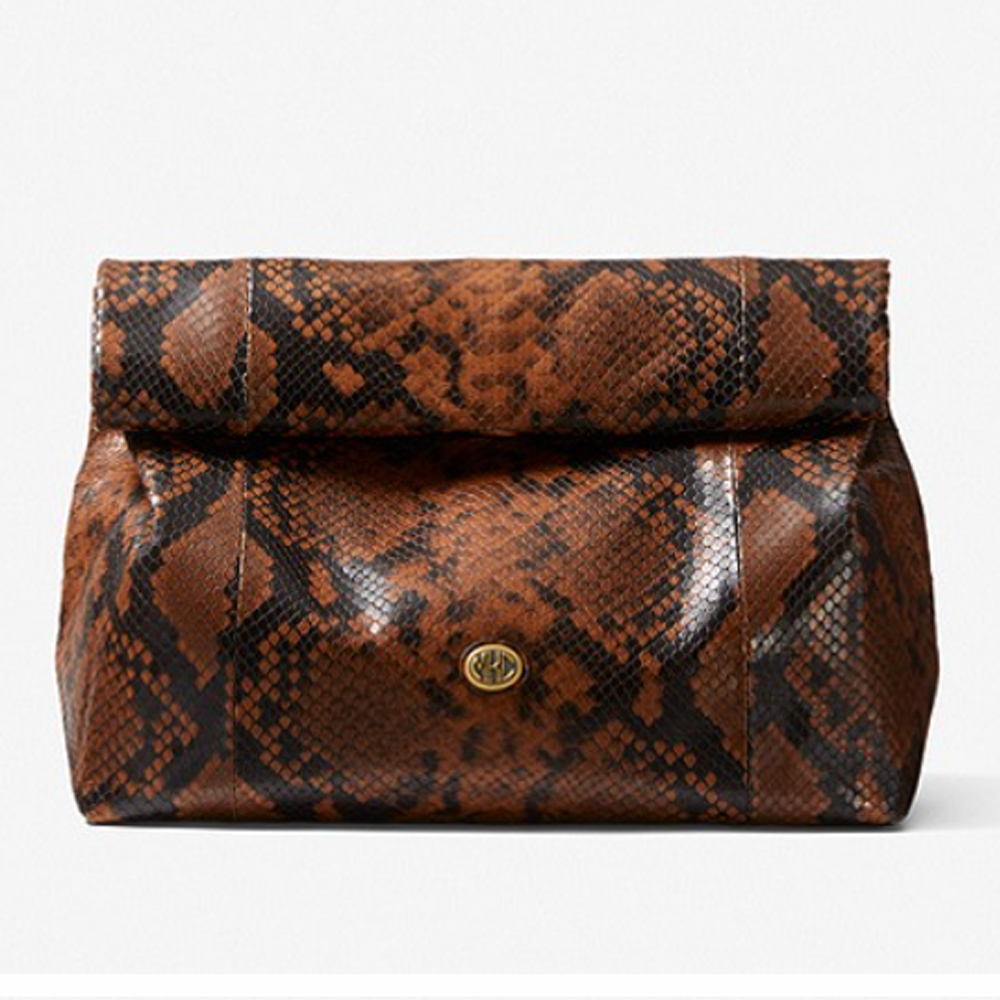 

Клатч Michael Kors Monogramme Python Embossed Lunch, каштановый