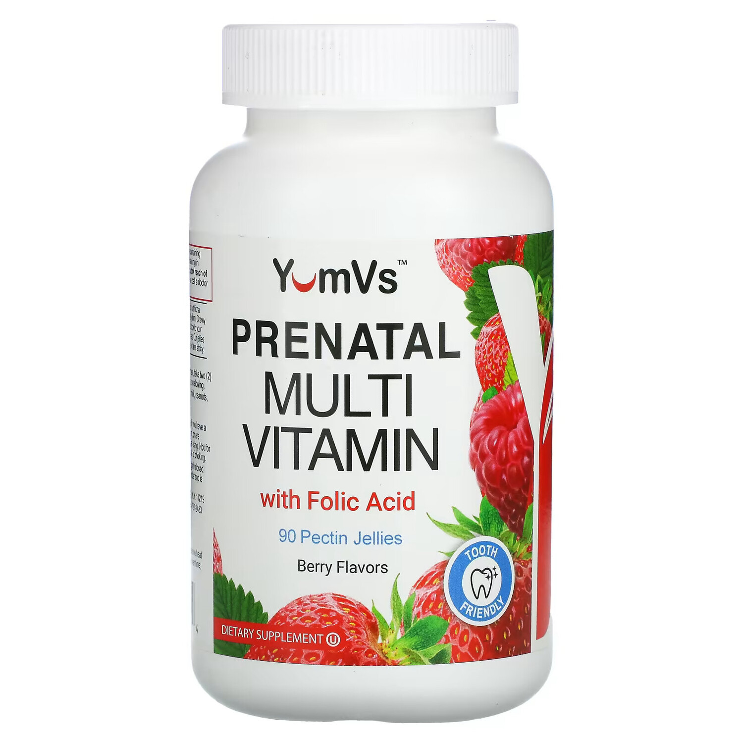 

YumV's, Мультивитамины для беременных с фолиевой кислотой, малина, 90 желе с пектином