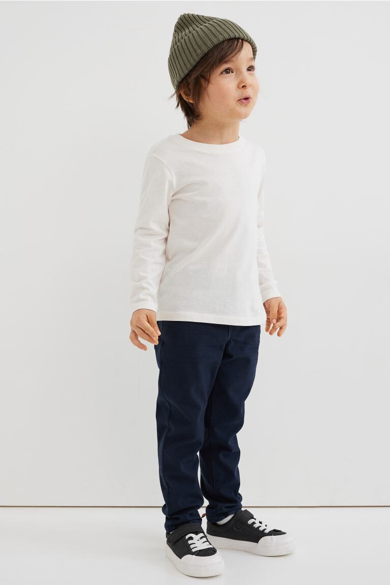 

Брюки Slim Fit из хлопкового твила H&M, военно-морской