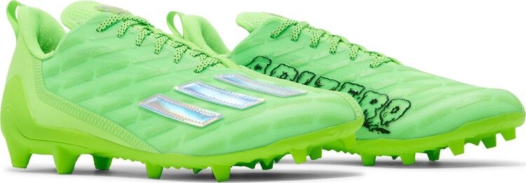 Adizero fg football boots solar green  white best sale