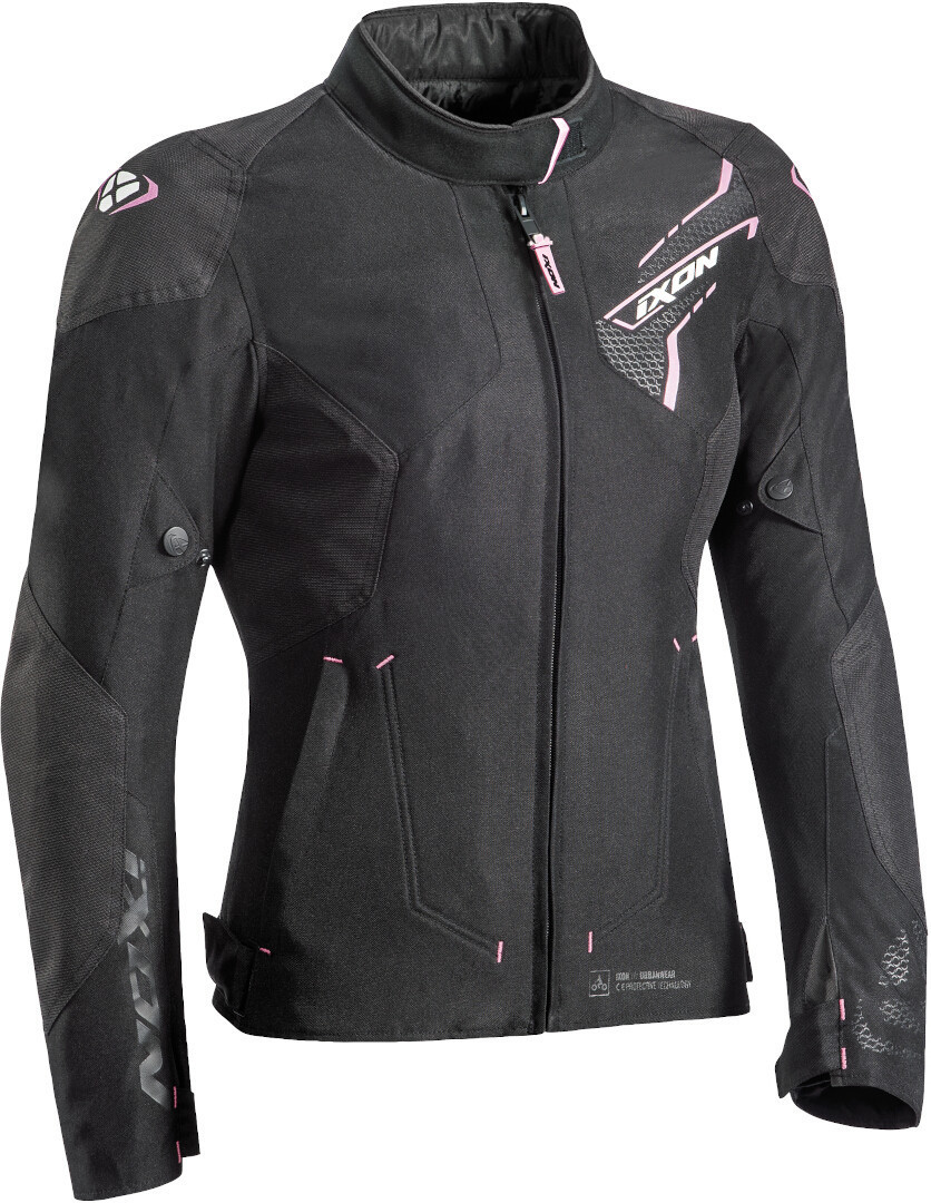 Куртка Ixon Luthor для женщин для мотоцикла Текстильная, черно-розовая