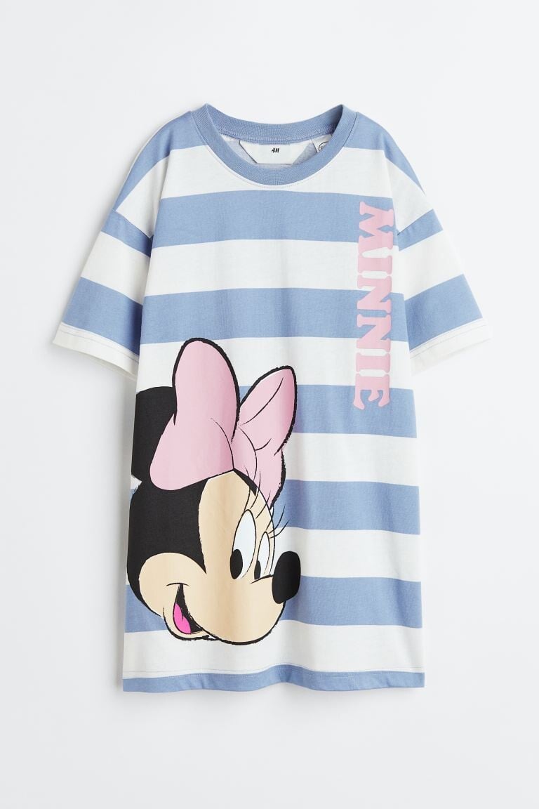 

Ночная рубашка оверсайз H&M Minnie Mouse, светло-голубой