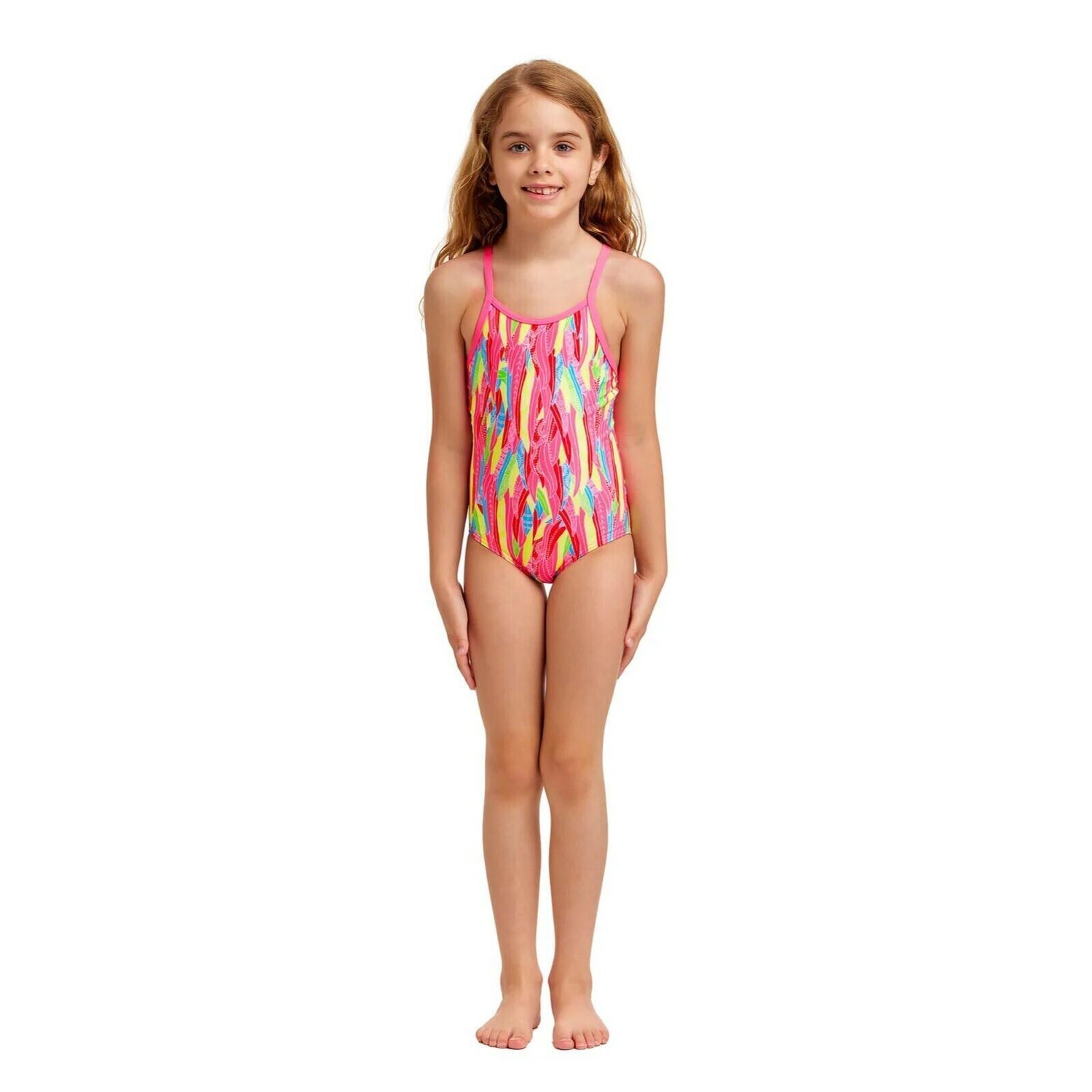 

Сплошной купальник с принтом для девочек Funkita, розовый
