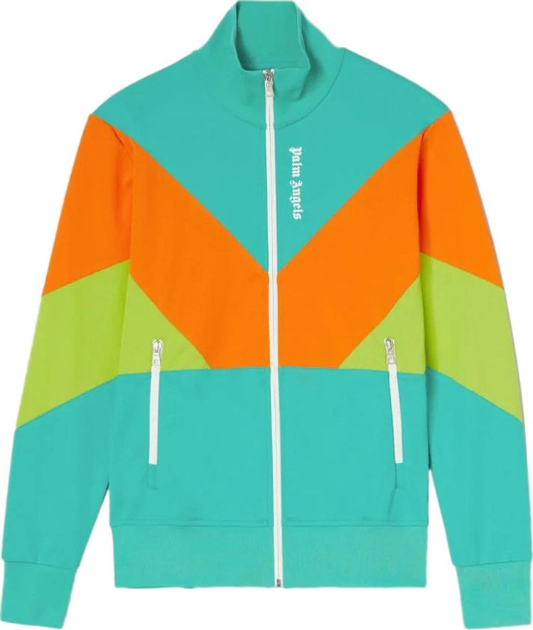 Куртка Palm Angels Colorblock Track Jacket 'Forest Green/White', разноцветный - фото