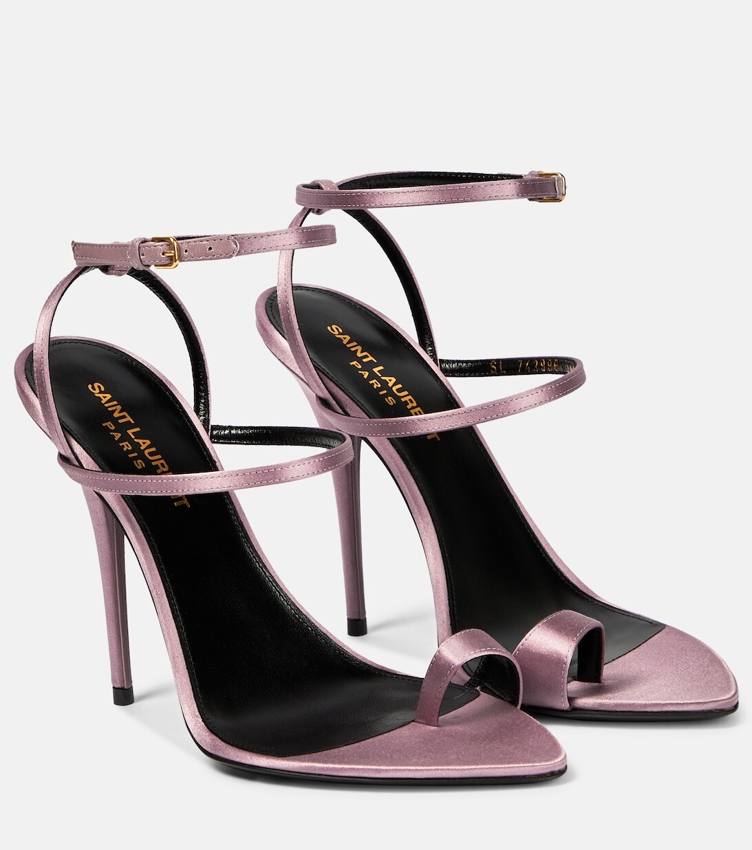 

Атласные босоножки Dive 110 Saint Laurent, розовый