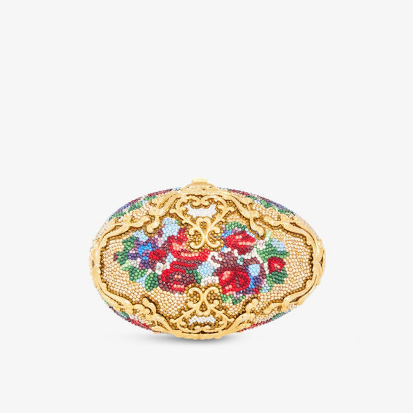 Металлический клатч золотистого цвета с кристаллами egg filigree savonnerie Judith Leiber Couture, мультиколор miller judith furniture
