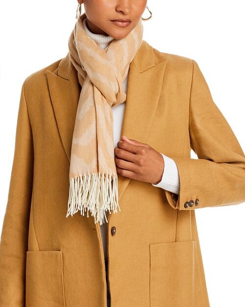 

Шарф с зебровой полоской и шевроном Fraas, цвет Tan/Beige