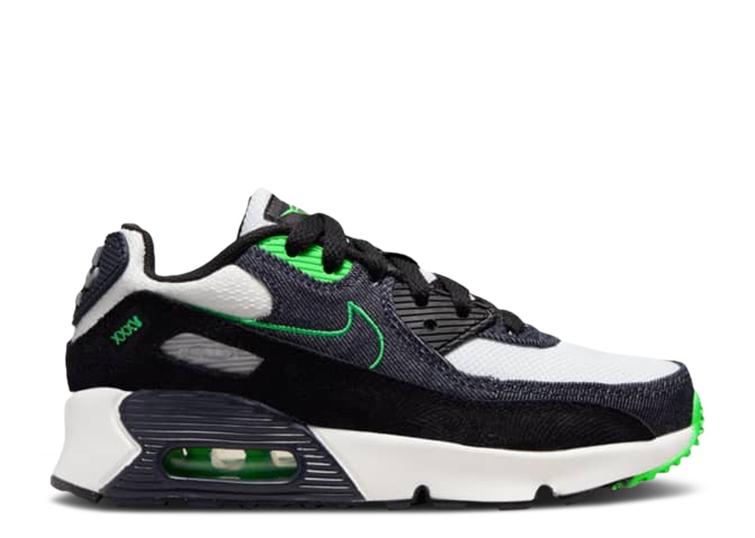 

Кроссовки Nike Air Max 90 Leather Se Ps 'Black Scream Green', черный