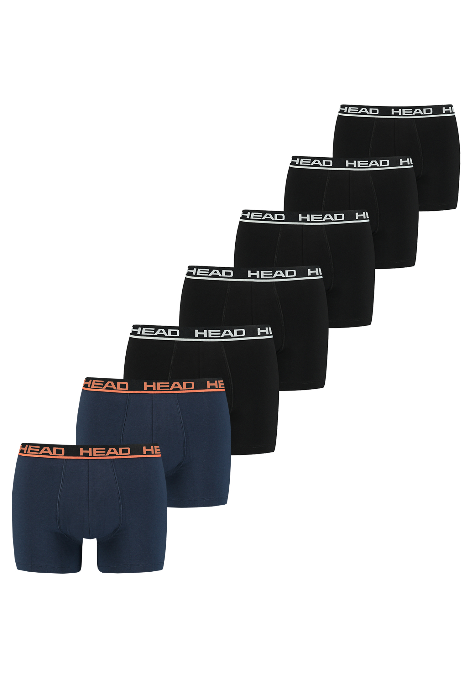 Боксеры HEAD Boxershorts 7 шт, цвет 318 - black/orange