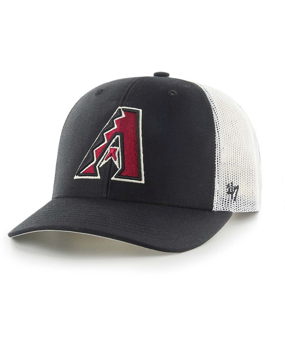 

Мужская черно-белая кепка Arizona Diamondbacks Primary Logo Trucker Snapback '47 Brand