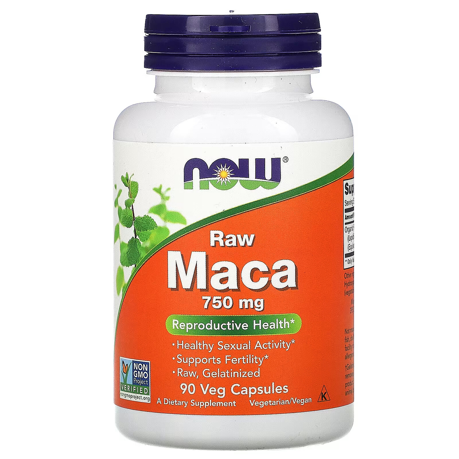 цена Мака NOW Foods необработанная 750 мг, 90 растительных капсул