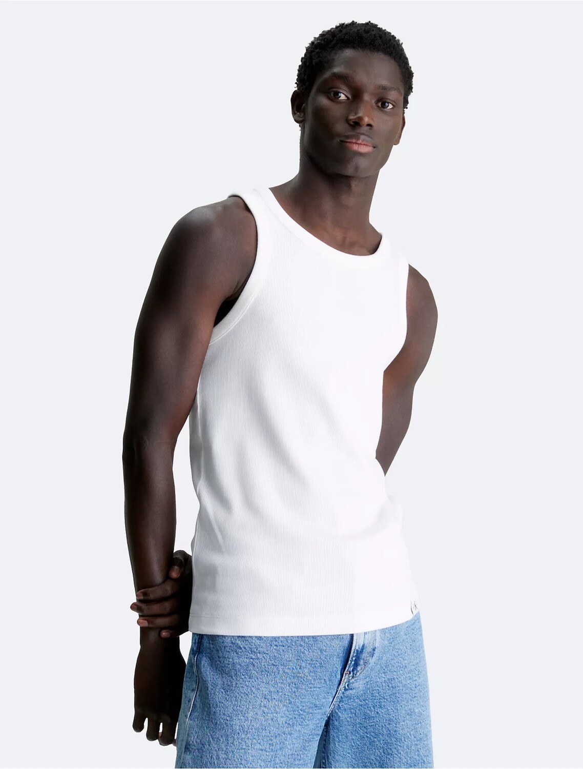 

Майка Calvin Klein Ribbed Racerback Tank, белый