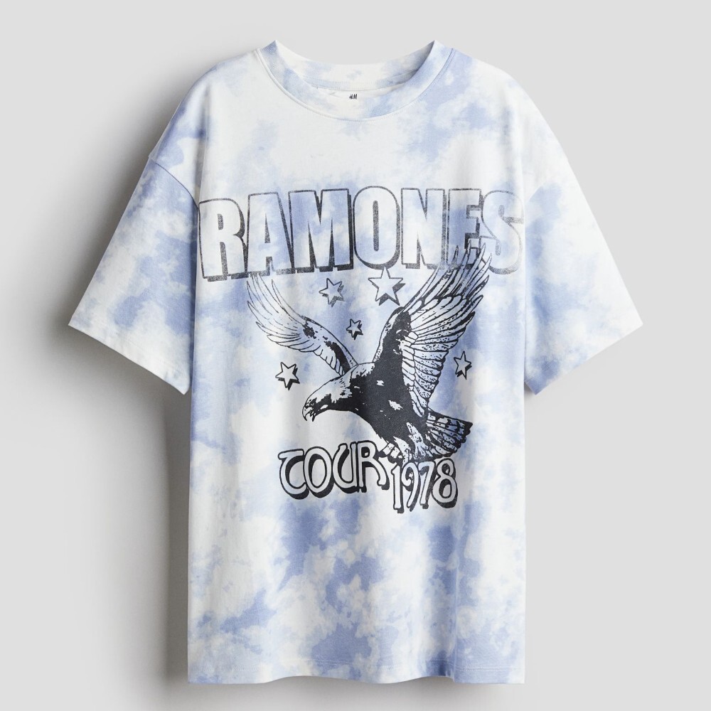 

Футболка H&M Kids Oversized Printed Ramones, синий