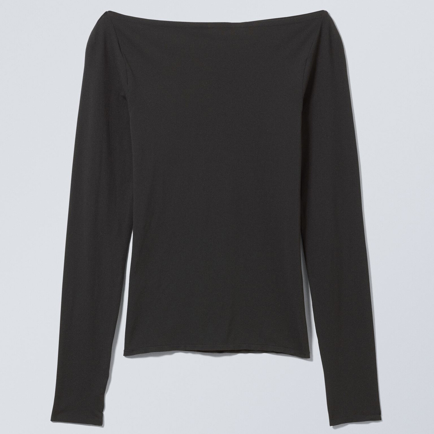 

Лонгслив Weekday Semi-transparent With A Boat Neckline, темно-серый