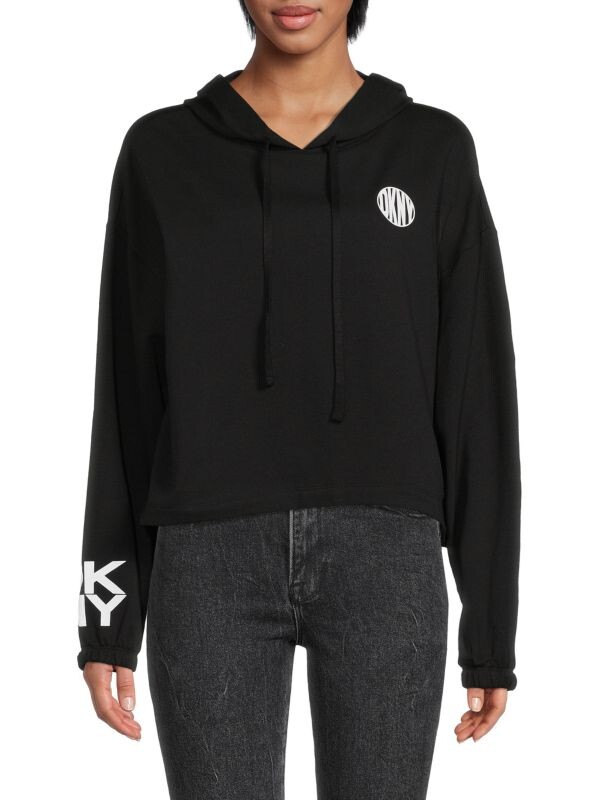 Худи DKNY с заниженными плечами, черный