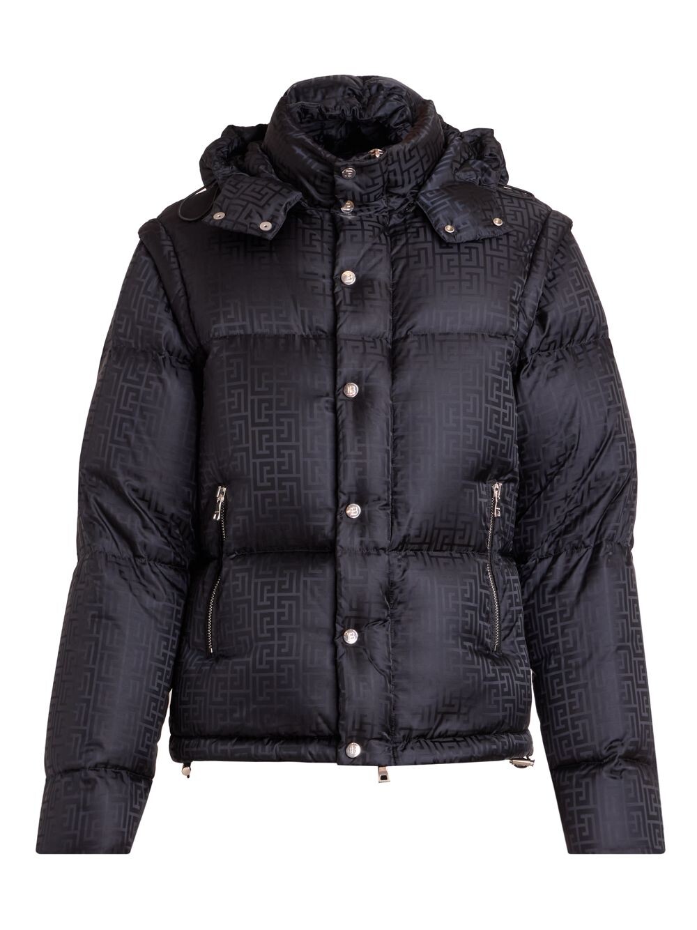 

Жаккардовый пуховик с монограммой Balmain, черный