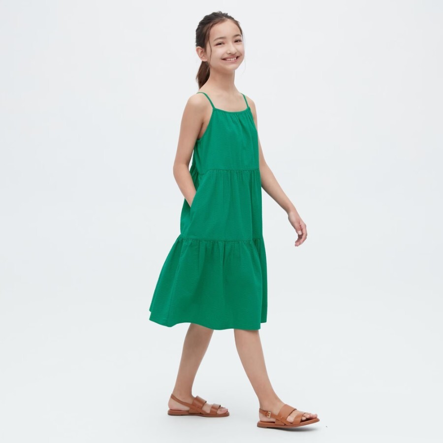 

Платье Uniqlo Girls Seersucker Camisole, зеленый