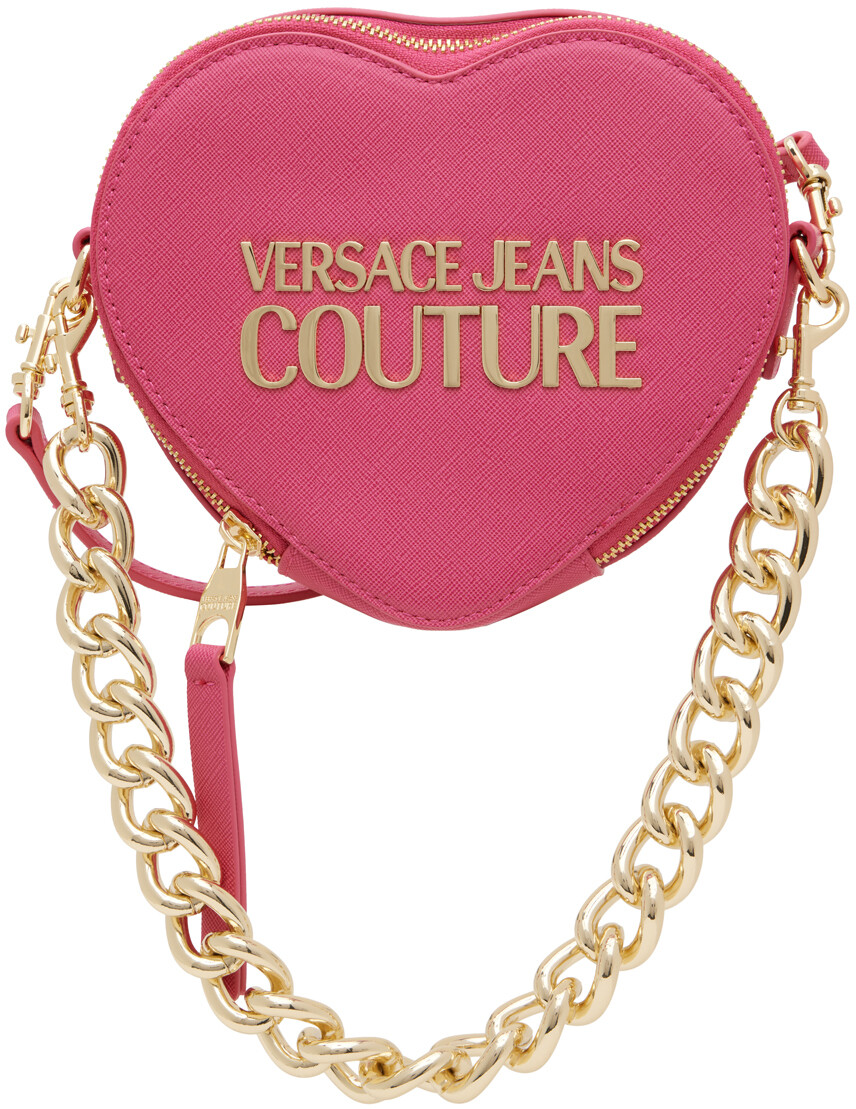

Розовая сумка через плечо с замком-сердечком Versace Jeans Couture, Розовый