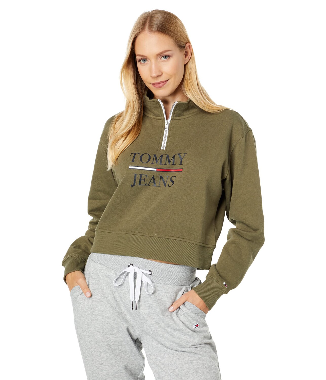

Пуловер Tommy Jeans, 1/2 Zip Crop Pullover