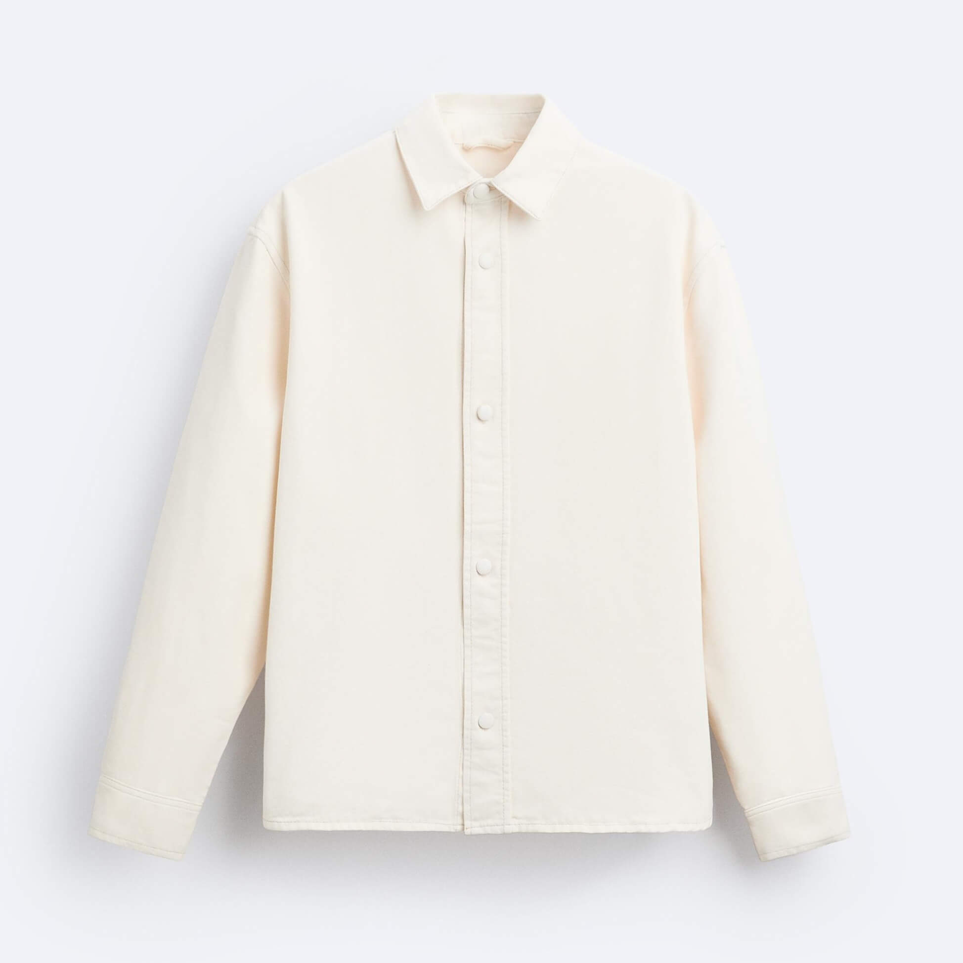 Рубашка верхняя Zara Denim, белый рубашка прямого покроя с длинными рукавами xs белый