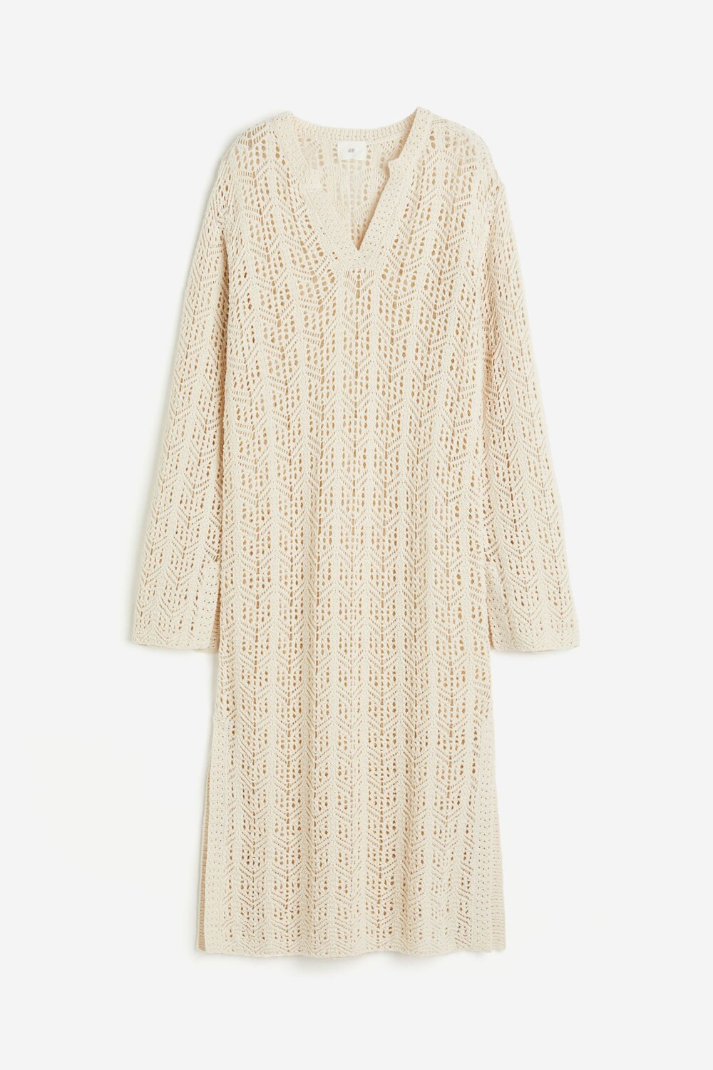 

Платье H&M Openwork Knitted, кремовый, Бежевый