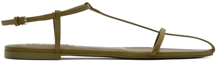 

Зеленые кожаные сандалии Jil Sander