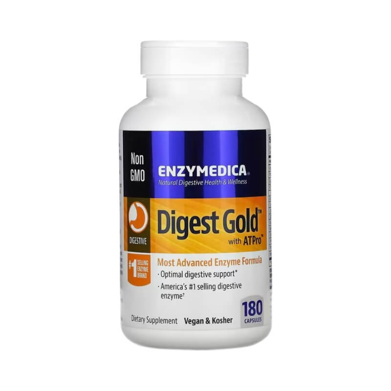 Ферменты Digest Gold с ATPro 180 капсул, Enzymedica enzymedica digest spectrum ферменты для пищеварения 90 капсул