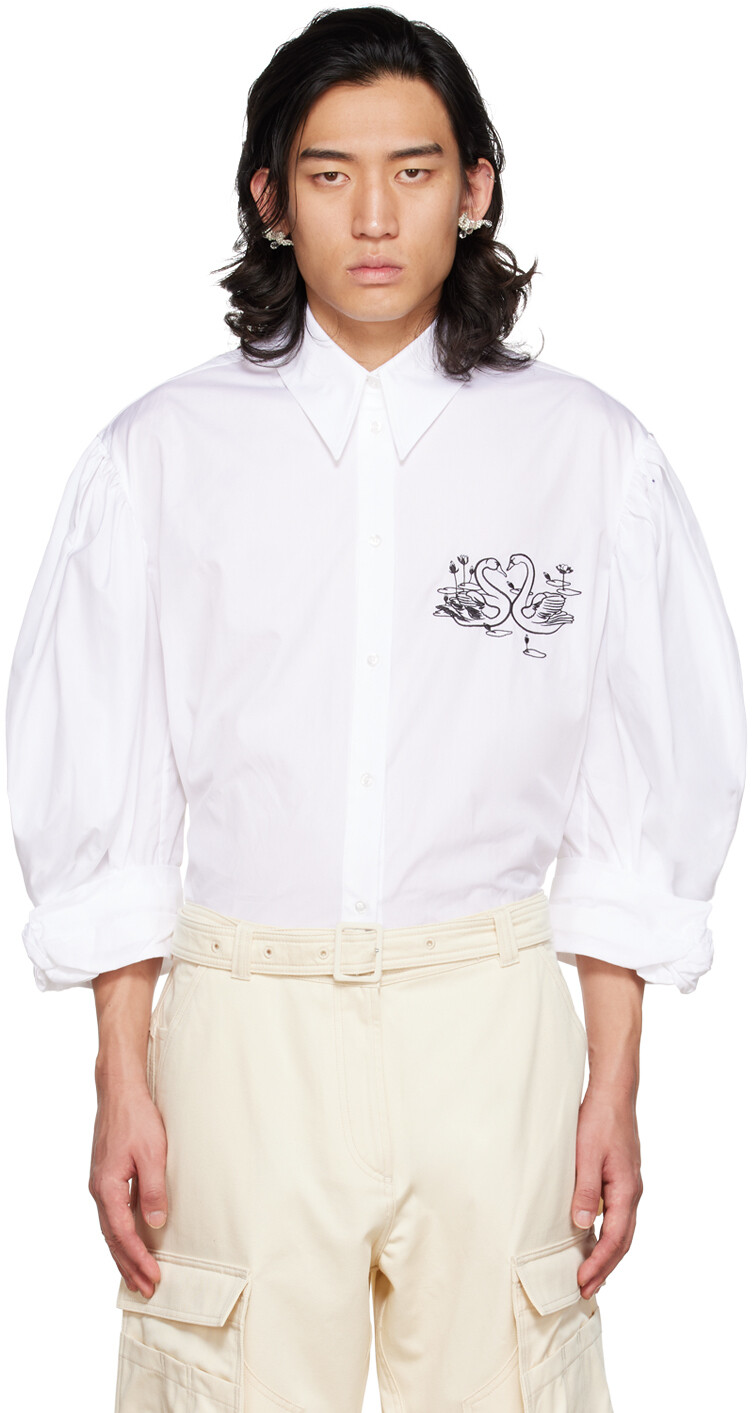 

Рубашка SSENSE Exclusive White Swan Simone Rocha