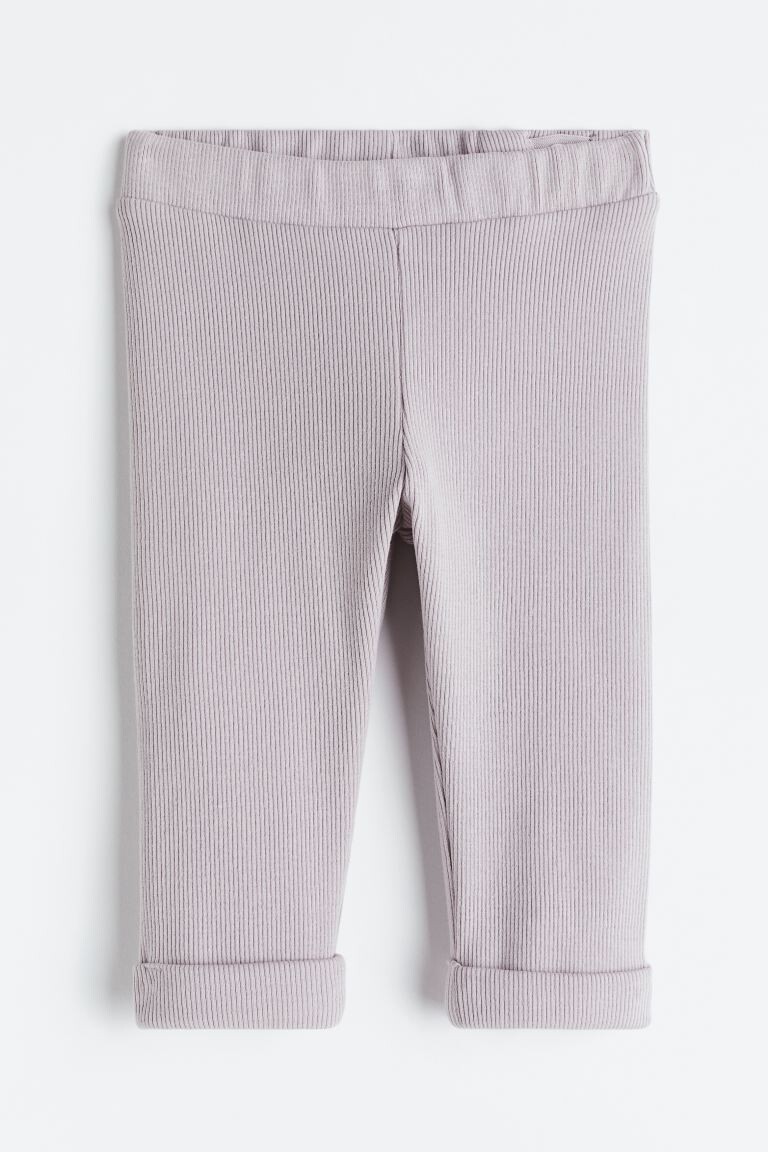 

Хлопковые леггинсы в полоску H&M, бледно-фиолетовый