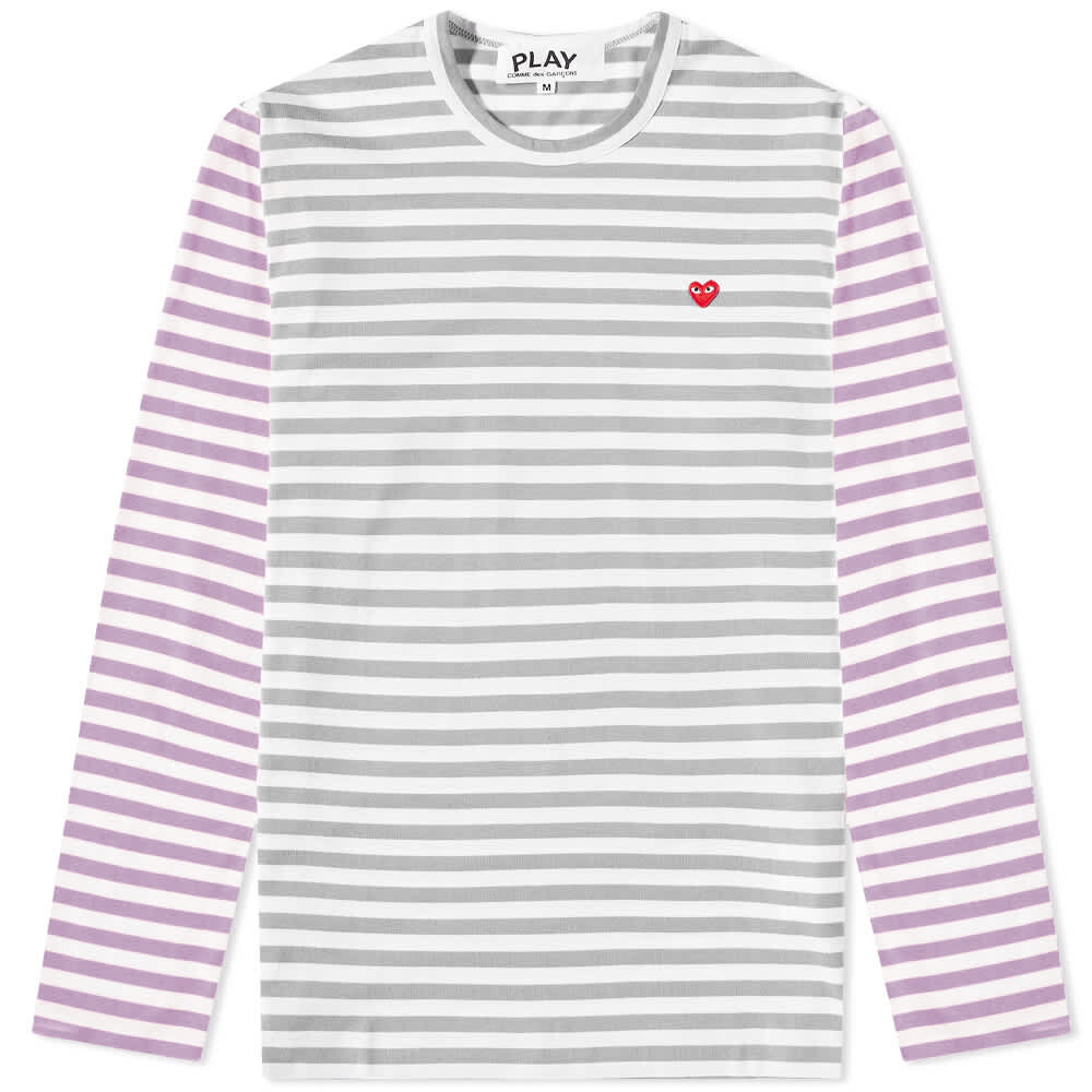 

Футболка Comme des Garcons Play Long Sleeve Stripe Bi-Colour Tee, Серый, Футболка Comme des Garcons Play Long Sleeve Stripe Bi-Colour Tee