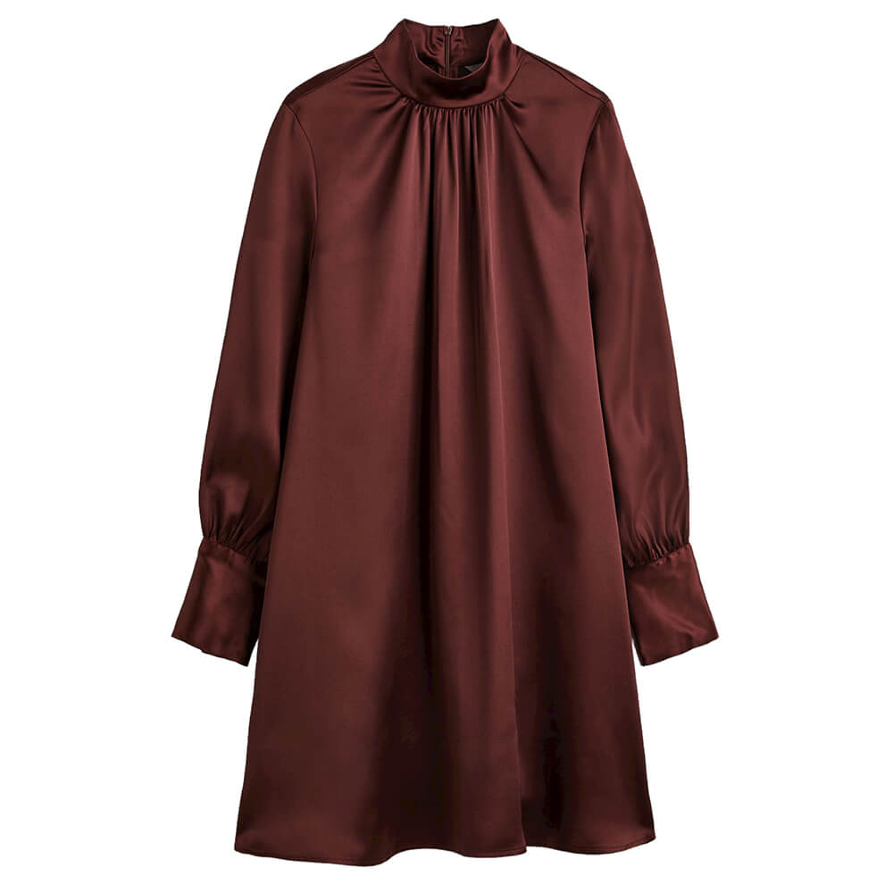 

Атласное платье H&M, красно-коричневый