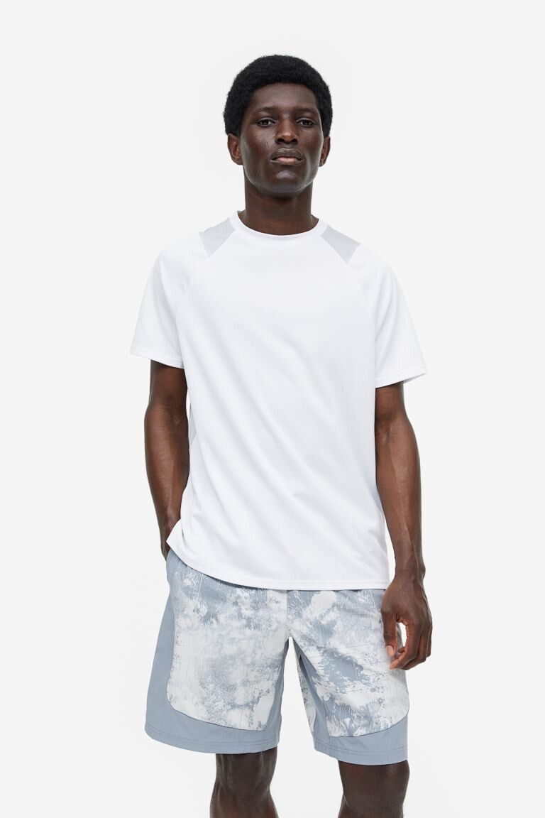 

Спортивная рубашка DryMove H&M, белый/светло-серый