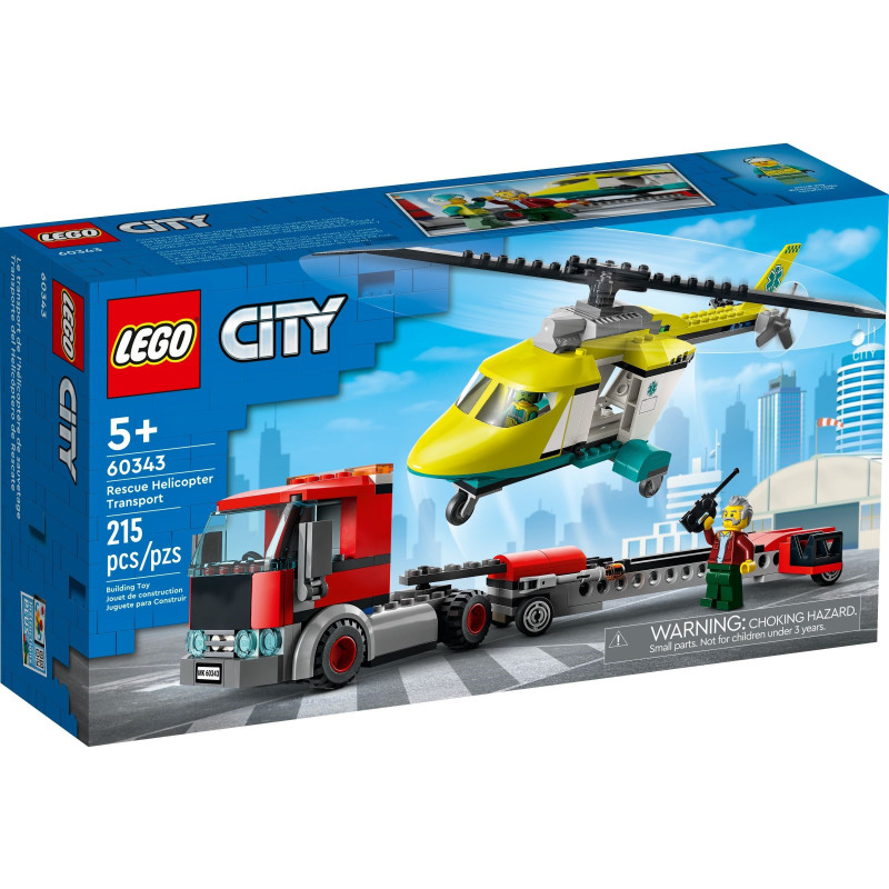 Конструктор LEGO City Great Vehicles 60343 Грузовик для спасательного вертолета конструктор lego city морской спасательный вертолет 60166