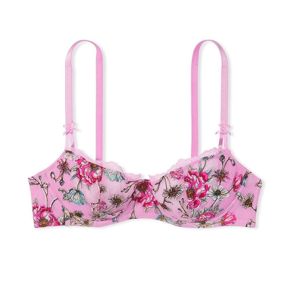 

Бюстгальтер Victoria`s Secret Wicked Unlined Floral Embroidery Balconette, лиловый