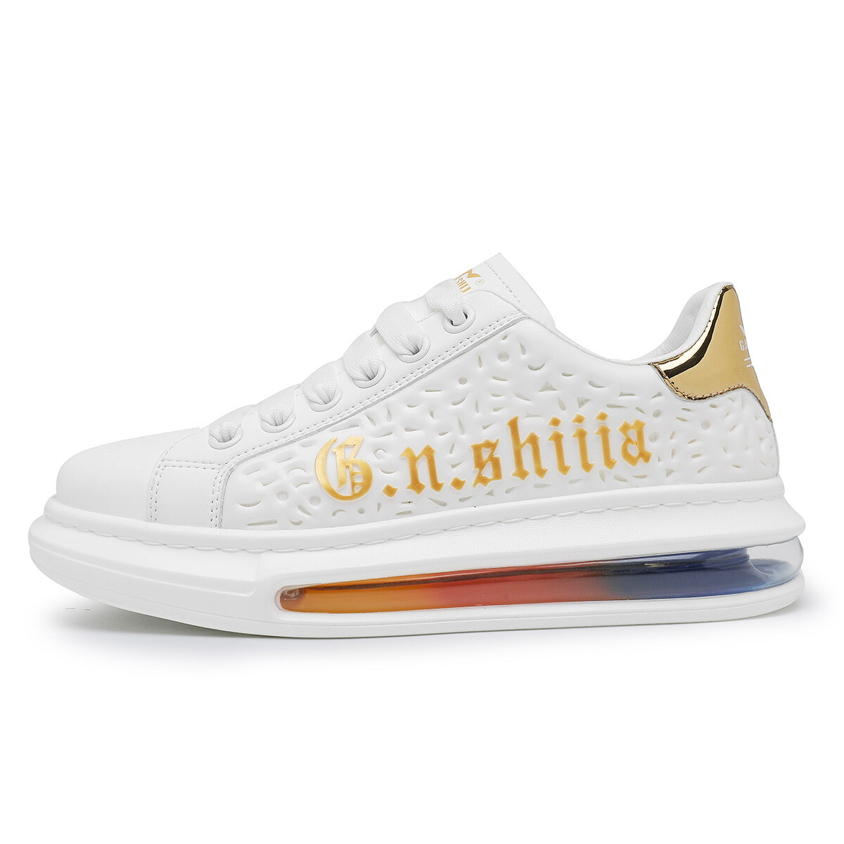 

Кроссовки G.N.SHIJIA Skateboarding Shoes Unisex Low-top, белый/зеленый